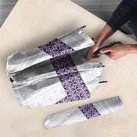 Samoa Siapo Purple Trimmed Umbrella Samoa White Sunday - Polynesian Pride