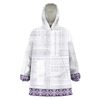 Samoa Siapo Purple Trimmed Wearable Blanket Hoodie Samoa White Sunday - Polynesian Pride