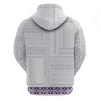Samoa Siapo Purple Trimmed Zip Hoodie Samoa White Sunday - Polynesian Pride