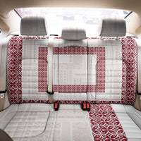Samoa Siapo Red Trimmed Back Car Seat Cover Samoa White Sunday LT01 - Polynesian Pride