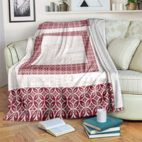 Samoa Siapo Red Trimmed Blanket Samoa White Sunday LT01 Red - Polynesian Pride