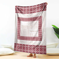 Samoa Siapo Red Trimmed Blanket Samoa White Sunday LT01 - Polynesian Pride