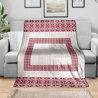 Samoa Siapo Red Trimmed Blanket Samoa White Sunday LT01 - Polynesian Pride