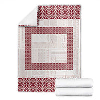 Samoa Siapo Red Trimmed Blanket Samoa White Sunday LT01 - Polynesian Pride