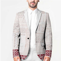 Samoa Siapo Red Trimmed Blazer Samoa White Sunday - Polynesian Pride