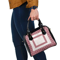 Samoa Siapo Red Trimmed Shoulder Handbag Samoa White Sunday - Polynesian Pride