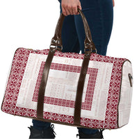 Samoa Siapo Red Trimmed Travel Bag Samoa White Sunday - Polynesian Pride