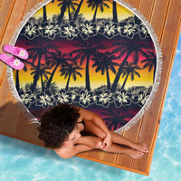 Hawaii Hibiscus Palm Tree Sunset Beach Blanket Tropical Style - Polynesian Pride