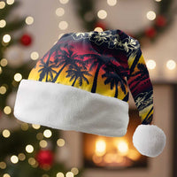 Hawaii Hibiscus Palm Tree Sunset Christmas Santa Hat Tropical Style - Polynesian Pride