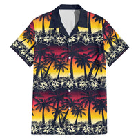 Hawaii Hibiscus Palm Tree Sunset Family Matching Mermaid Dress and Hawaiian Shirt Tropical Style - Polynesian Pride