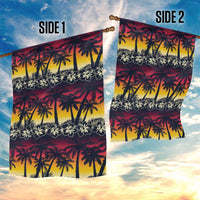 Hawaii Hibiscus Palm Tree Sunset Garden Flag Tropical Style - Polynesian Pride