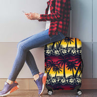 Hawaii Hibiscus Palm Tree Sunset Luggage Cover Tropical Style - Polynesian Pride