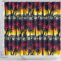 Hawaii Hibiscus Palm Tree Sunset Shower Curtain Tropical Style - Polynesian Pride