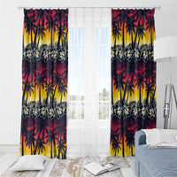 Hawaii Hibiscus Palm Tree Sunset Window Curtain Tropical Style - Polynesian Pride