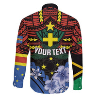 Personalised Vanuatu Tafea Province Family Matching Long Sleeve Bodycon Dress and Hawaiian Shirt Unique Tropical Tribal Pattern LT01 - Polynesian Pride