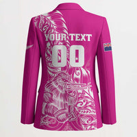 Custom New Zealand Rugby Silver Fern Blazer Aotearoa Kiwi Maori Pink Version - Polynesian Pride