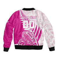 Custom New Zealand Rugby Silver Fern Bomber Jacket Aotearoa Maori Pink Version - Polynesian Pride