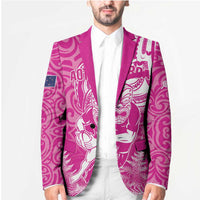New Zealand Silver Fern Rugby All Pink Blazer Maori Tiki Player With Ta Moko Tribal - Polynesian Pride