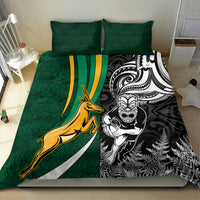 New Zealand and South Africa Rugby Bedding Set Silver Fern Protea Pattern World Cup 2023 LT01 - Polynesian Pride