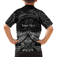 Personalised Toitu Te Tiriti Aotearoa Silver Fern Family Matching Long Sleeve Bodycon Dress and Hawaiian Shirt New Zealand Maori Pattern LT01 - Polynesian Pride