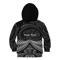 Personalised Toitu Te Tiriti Aotearoa Silver Fern Kid Hoodie New Zealand Maori Pattern
