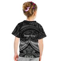 Personalised Toitu Te Tiriti Aotearoa Silver Fern Kid T Shirt New Zealand Maori Pattern
