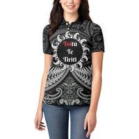 Personalised Toitu Te Tiriti Aotearoa Silver Fern Women Polo Shirt New Zealand Maori Pattern LT01 - Polynesian Pride