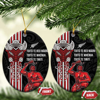 Toitu Te Reo Maori Toitu Te Whenua Toitu Te Tiriti Ceramic Ornament Maori Warrior