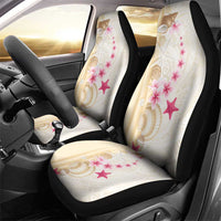Beige Frangipani Sea Shell Car Seat Cover Starfish Polynesian Pattern - Polynesian Pride