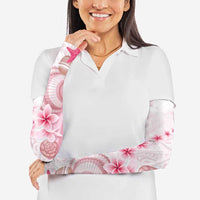 Pink Plumeria Sea Shell Arm Sleeves Starfish Polynesian Pattern - Polynesian Pride