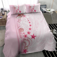 Pink Plumeria Sea Shell Bedding Set Starfish Polynesian Pattern - Polynesian Pride