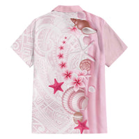 Pink Plumeria Sea Shell Hawaiian Shirt Starfish Polynesian Pattern - Polynesian Pride