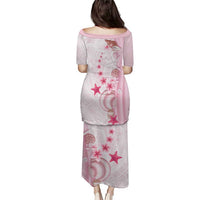 Pink Plumeria Sea Shell Puletasi Starfish Polynesian Pattern - Polynesian Pride