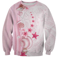 Pink Plumeria Sea Shell Sweatshirt Starfish Polynesian Pattern LT01 Unisex Pink - Polynesian Pride
