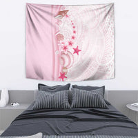 Pink Plumeria Sea Shell Tapestry Starfish Polynesian Pattern - Polynesian Pride