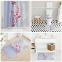 Purple Plumeria Sea Shell Bathroom Set Starfish Polynesian Pattern - Polynesian Pride