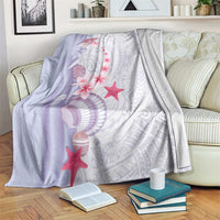 Purple Plumeria Sea Shell Blanket Starfish Polynesian Pattern - Polynesian Pride