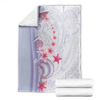 Purple Plumeria Sea Shell Blanket Starfish Polynesian Pattern - Polynesian Pride