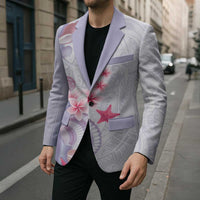 Purple Plumeria Sea Shell Blazer Starfish Polynesian Pattern - Polynesian Pride