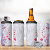 Purple Plumeria Sea Shell 4 in 1 Can Cooler Tumbler Starfish Polynesian Pattern - Polynesian Pride