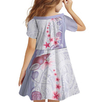 Purple Plumeria Sea Shell Family Matching Long Sleeve Bodycon Dress and Hawaiian Shirt Starfish Polynesian Pattern LT01 - Polynesian Pride