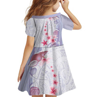 Purple Plumeria Sea Shell Family Matching Off Shoulder Maxi Dress and Hawaiian Shirt Starfish Polynesian Pattern - Polynesian Pride