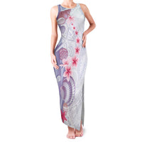 Purple Plumeria Sea Shell Family Matching Tank Maxi Dress and Hawaiian Shirt Starfish Polynesian Pattern - Polynesian Pride