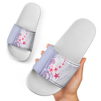 Purple Plumeria Sea Shell Slide Sandals Starfish Polynesian Pattern - Polynesian Pride