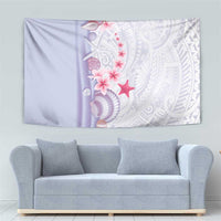 Purple Plumeria Sea Shell Tapestry Starfish Polynesian Pattern - Polynesian Pride