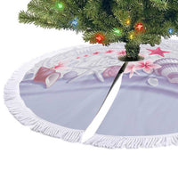 Purple Plumeria Sea Shell Tree Skirt Starfish Polynesian Pattern - Polynesian Pride