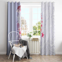 Purple Plumeria Sea Shell Window Curtain Starfish Polynesian Pattern - Polynesian Pride