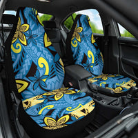 Plumeria Polynesian Pattern Car Seat Cover Unique Fantasy Blue Yellow