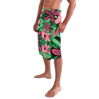 Plumeria Polynesian Pattern Lavalava Unique Fantasy Green Pink