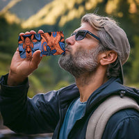 Plumeria Polynesian Pattern 4 in 1 Can Cooler Tumbler Unique Fantasy Orange Blue